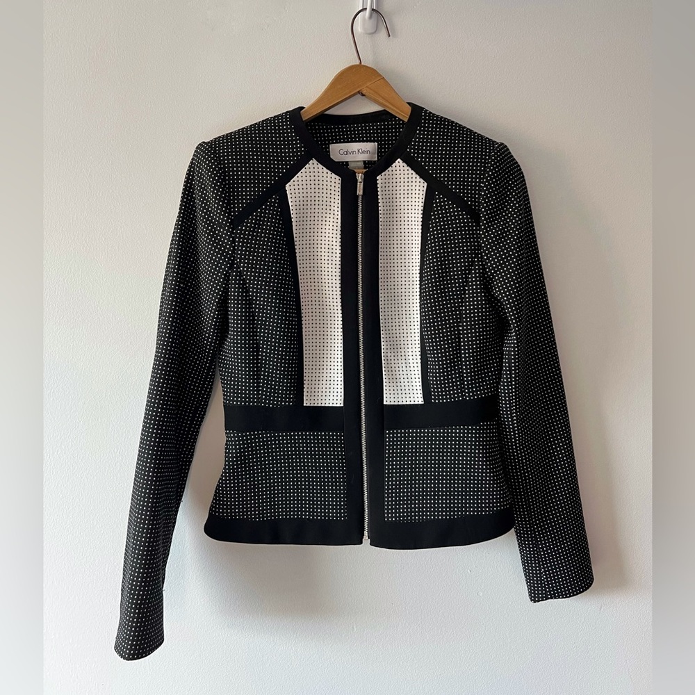 Calvin Klein Blazer with Black and Cream Pattern